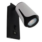 Bedlamp Zwart/ wit Tulip USB+C oplaadpoort GU10 fitting, Nieuw, Ophalen of Verzenden