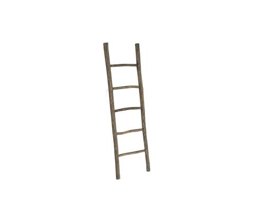 Houten decoratie ladder | Teak Carved Bruin | 50x5x150, Huis en Inrichting, Badkamer | Badtextiel en Accessoires, Bruin, Nieuw