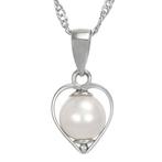 Ketting met hanger - 18 karaat Witgoud - Parel, Sieraden, Tassen en Uiterlijk, Antieke sieraden