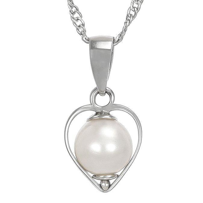 Ketting met hanger - 18 karaat Witgoud - Parel, Sieraden, Tassen en Uiterlijk, Antieke sieraden