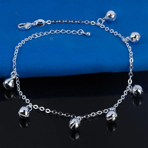 Fako Bijoux® - Enkelbandje Verzilverd - Belletjes - 22cm -, Sieraden, Tassen en Uiterlijk, Enkelbandjes en Enkelkettinkjes, Verzenden