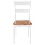 Eetkamerstoelen 4 st massief rubberwood wit ( Poef) ( Poef), Huis en Inrichting, Stoelen, Verzenden, Nieuw