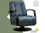Leren draaifauteuil Galaxy - Kenia Denim (blauw) -, Huis en Inrichting, Fauteuils, Nieuw, Ophalen of Verzenden, 50 tot 75 cm, Industrieel, Modern