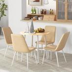 TRUUSK Moderne Eettafel - Staal & Natuurhout - 80x80x76 cm -, Huis en Inrichting, Tafels | Eettafels, Verzenden, Nieuw