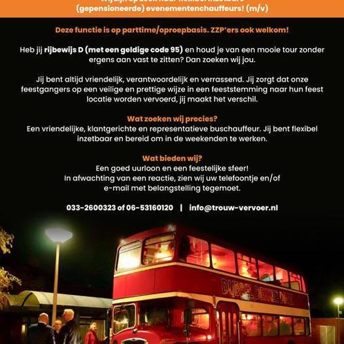 Bus Chauffeurs Code 95, Vacatures, Vacatures | Chauffeurs, Geschikt als bijbaan, Vanaf 10 jaar, Overige niveaus, Tijdelijk contract