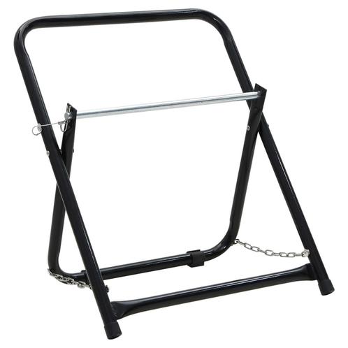 vidaXL Slanghaspelwagen 48 cm 45 kg gepoedercoat staal zwart, Tuin en Terras, Tuinslangen, Nieuw, Verzenden