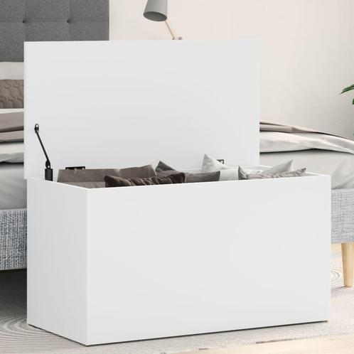 vidaXL Opbergkist 84x42x46 cm bewerkt hout wit, Huis en Inrichting, Woonaccessoires | Kisten, Nieuw, Verzenden