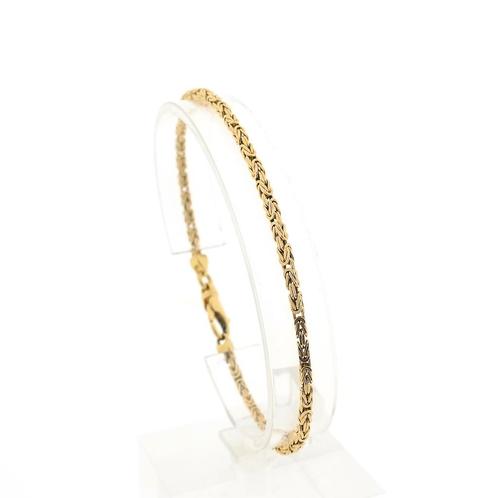 Gouden koningsschakel armband | 20 cm (schakelarmband), Sieraden, Tassen en Uiterlijk, Armbanden, Overige kleuren, Gebruikt, Goud