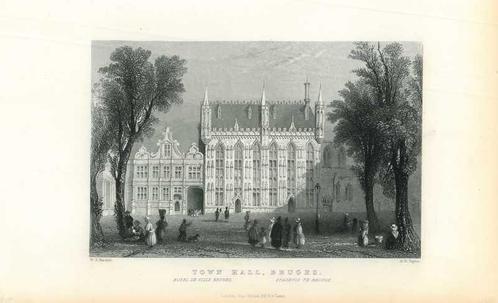 Zicht op Bruges, Antiek en Kunst, Kunst | Etsen en Gravures