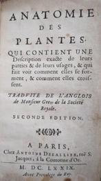Nehemiah Grew - Anatomie des Plantes - 1679, Antiek en Kunst