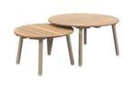 Mindo alu/teak ronde loungetafel set - Latte, Tuin en Terras, Tuinsets en Loungesets, Verzenden, Nieuw, Hout