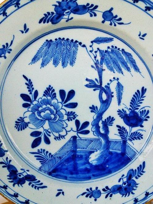 Bord - Delfts blauw - 18e eeuwse XXL Delfts Blauwe, Antiek en Kunst, Antiek | Glas en Kristal