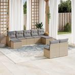 vidaXL 9-delige Loungeset met kussens poly rattan gemengd, Tuin en Terras, Verzenden, Nieuw, Rotan, Loungeset