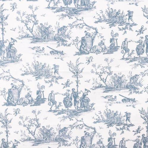 Toile de Jouy-stoff – 280x250 cm – 100% Frans katoen –, Antiek en Kunst, Antiek | Kleden en Textiel