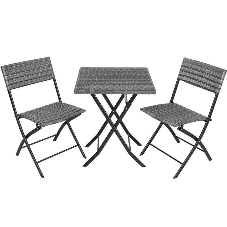 Wicker balkonset Trevi - grijs, Tuin en Terras, Tuinsets en Loungesets, Verzenden