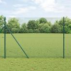 vidaXL gelast draadhek met 7 palen Groen 1.5x10 m Staal, Tuin en Terras, Verzenden, Nieuw, IJzer