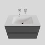 Badkamermeubel Solid Surface BWS Oslo 80x46 cm Mat Antraciet, Ophalen of Verzenden, Nieuw, Bad