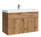 Badkamermeubel Set Paso 01 80 x 40 cm Eiken Badmeubel, Verzenden, Nieuw, Wastafelkast