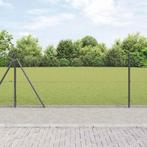 vidaXL Hecke met palen Grijs 0.8 x 100 m Staal, Verzenden, Nieuw, IJzer