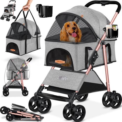 LOVPET® Hondenbuggy 2in1 Huisdieren Wandelwagen Buggy met Tr, Auto diversen, Dakkoffers, Nieuw, Verzenden