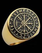 Chevalière Viking Vegvisir & Runes Futhark: Ultieme gidsing