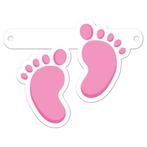 Banner letter geboorte babyvoetjes meisje roze | Nieuw!, Nieuw, Verzenden
