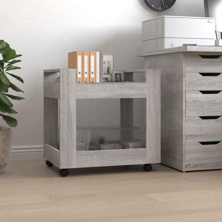 vidaXL Bureaukastje 60x45x60 cm bewerkt hout grijs sonoma, Huis en Inrichting, Kasten | Ladekasten, Nieuw, Verzenden