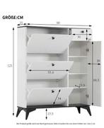 3-Laags Schoenenkast 3 Kleppen met Lade en Deur – Wit/Zwart, Huis en Inrichting, Kasten | Schoenenkasten, Verzenden, Nieuw