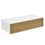 [en.casa] Wandplank met lade 50x24x12cm - wit en houtlook, Huis en Inrichting, Woonaccessoires | Wandplanken en Boekenplanken