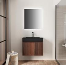 Badmeubel 60 x 45 x 50 cm walnoot 1 lade dikke wastafel met, Doe-het-zelf en Verbouw, Sanitair, Bad, Nieuw, Koper, Ophalen of Verzenden