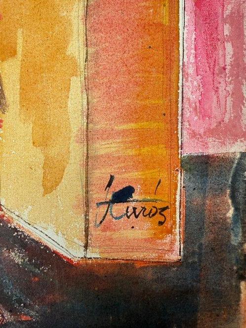 Jordi Curós Ventura (1930–2017) - Mujer con guitarra, Antiek en Kunst, Kunst | Schilderijen | Klassiek