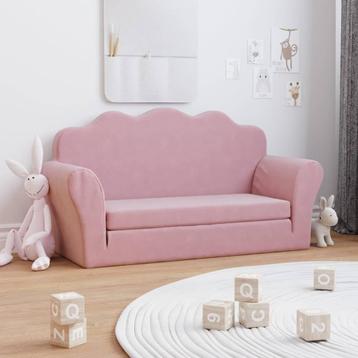 Kinderslaapbank Pluche Roze - OP=OP - Comfortabel! beschikbaar voor biedingen