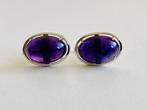 Amethist - Zilver - Manchetknopen, Antiek en Kunst
