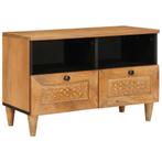 vidaXL TV-kast met lade Lichtbruin 70 x 33 x 46 cm massief, Verzenden, Nieuw