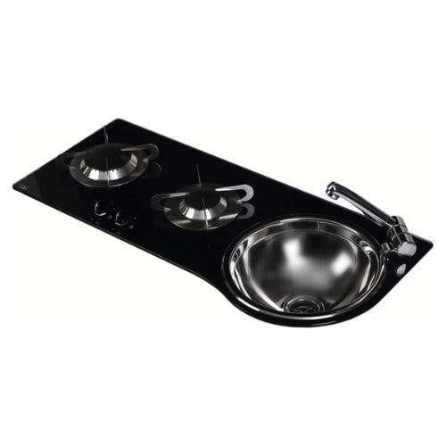 Spoelbak fornuis combinatie 2-pits zonder afdekplaat, Caravans en Kamperen, Overige Caravans en Kamperen, Nieuw, Ophalen of Verzenden