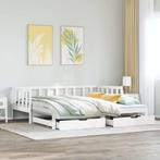 vidaXL Slaapbank met onderschuifbed/lades zonder matras, Huis en Inrichting, 90 cm, Eenpersoons, Verzenden, Wit