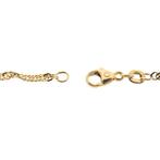 Gouden Singapore schakel ketting | 51 cm (karabijnsluiting), Sieraden, Tassen en Uiterlijk, Kettingen, Ophalen of Verzenden, Gebruikt