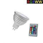 LED Spot RGB + Warm Wit - 5 Watt - MR16, Ophalen of Verzenden, Nieuw, Overige materialen, Modern