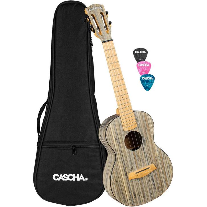 Cascha HH 2317 Bamboo Graphite tenor ukelele set, Muziek en Instrumenten, Snaarinstrumenten | Overige, Verzenden