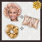 SATIN SET - Bescherm je haar & huid - Kaki Satijnen Slaapmut, Ophalen of Verzenden, Nieuw