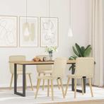 vidaXL Eetkamerstoelen 4 st stof crèmekleurig, Huis en Inrichting, Stoelen, Verzenden, Nieuw