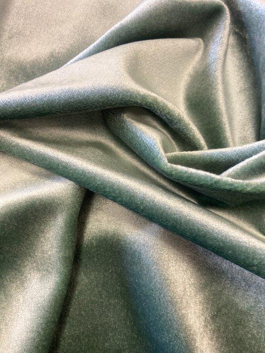 Dedar - Prachtige en zachte fluweel Dedar iriserend salvia, Antiek en Kunst, Antiek | Kleden en Textiel