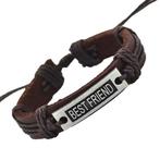 Fako Bijoux® - Armband - Leder - Best Friend - Bruin, Sieraden, Tassen en Uiterlijk, Armbanden, Verzenden, Nieuw