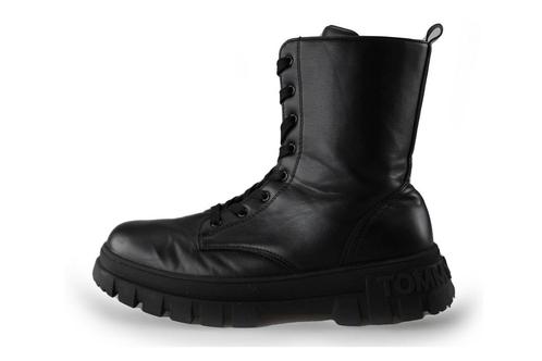Tommy Hilfiger Veterboots in maat 40 Zwart | 10% extra, Kleding | Dames, Schoenen, Zwart, Gedragen, Overige typen, Verzenden