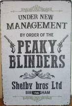 Under managment Peaky Blinders reclamebord, Verzamelen, Merken en Reclamevoorwerpen, Ophalen of Verzenden, Nieuw