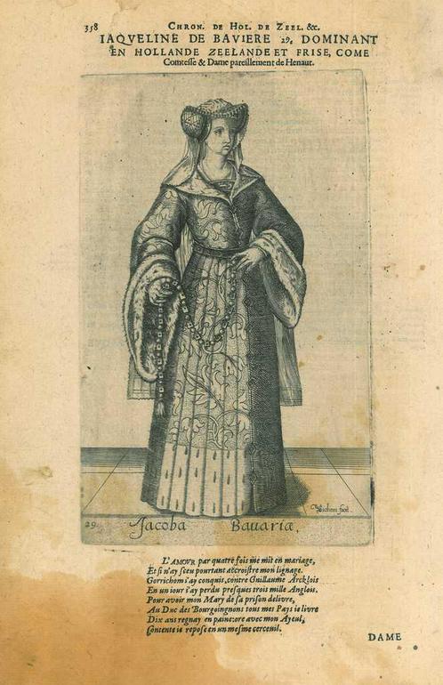 Portrait of Jacqueline, Countess of Hainaut, Antiek en Kunst, Kunst | Etsen en Gravures