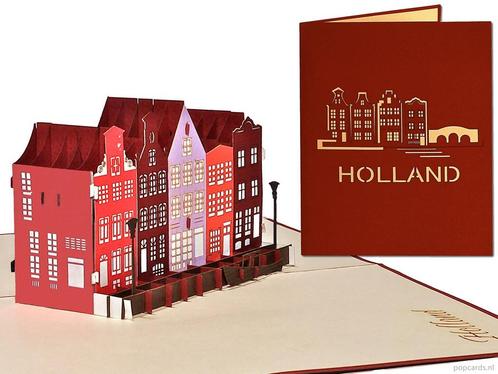 Huizen langs de grachten van Amsterdam, Delft, Haarlem. G..., Diversen, Wenskaarten, Verzenden