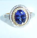 Ring - 14 karaat Geel goud - 2.55ct. tw. Tanzaniet - Diamant, Sieraden, Tassen en Uiterlijk, Ringen, Nieuw