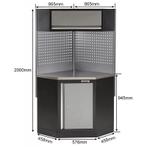 Hoekstuk garageserie met metaal bekleed werkblad,, Ophalen of Verzenden, Nieuw