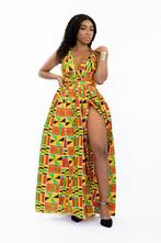Afrikaanse print Oranje Kente Infinity Multiway Maxi Jurk, Kleding | Dames, Rokken, Nieuw, Ophalen of Verzenden